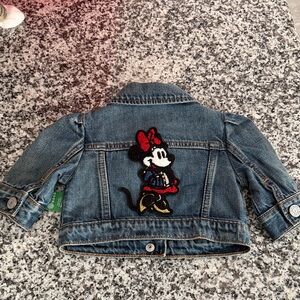 GAP Kids Denim Jacket with Minnie Patch - Blue 0-3 months NWT